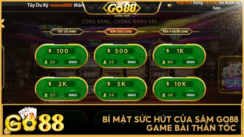 Khám phá những yếu tố tạo nên sức hút vượt trội khiến Sâm GO88 trở thành game bài được yêu thích nhất hiện nay