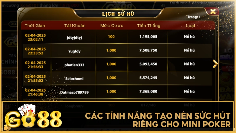 Bảng vinh danh liên tục cập nhật người chơi nổ hũ và trúng lớn mỗi ngày