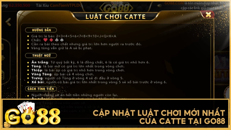 Cập nhật luật chơi mới nhất của Catte tại GO88