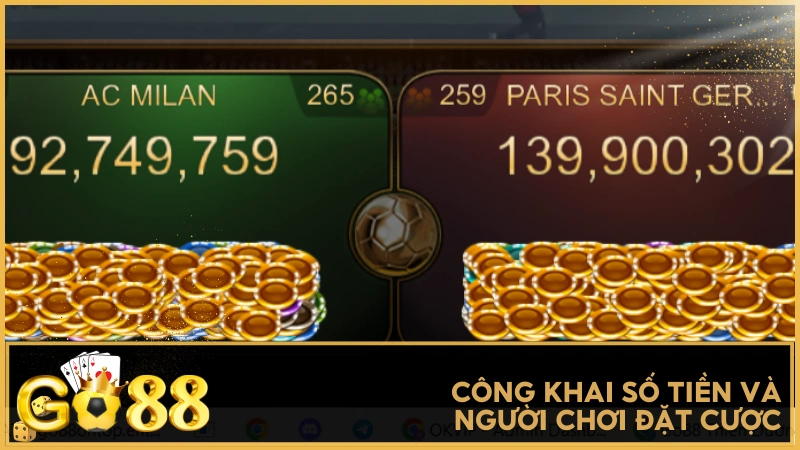 Công khai số tiền và người chơi đặt cược