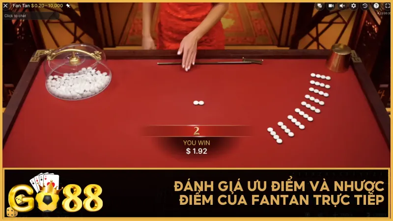 FanTan trực tiếp tại Go88 sở hữu giao diện trực quan, đa dạng cửa cược và tỷ lệ hoàn vốn hấp dẫn.