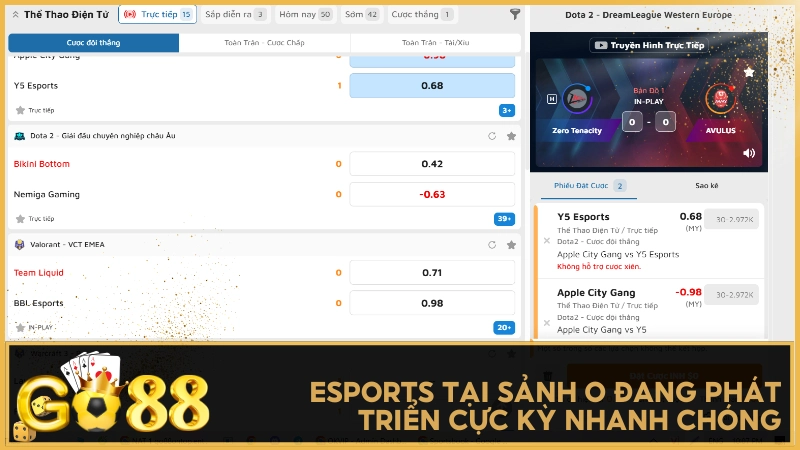 CS:GO, LOL, Dota 2 – chọn kèo theo bản đồ và tổng mạng ngay cả khi không xem live.