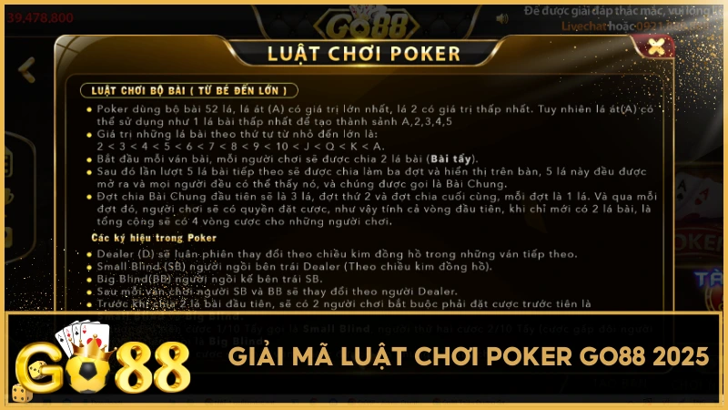 Giải mã luật chơi Poker GO88 2025