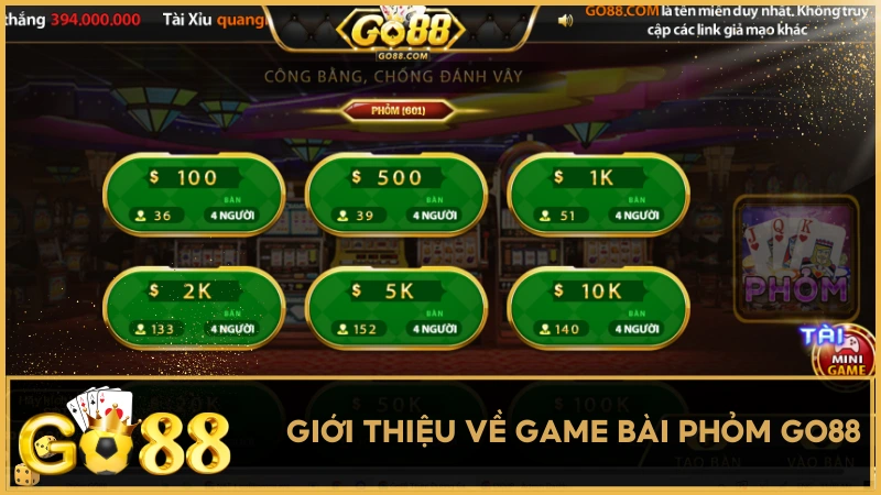 Giới thiệu về game bài phỏm GO88