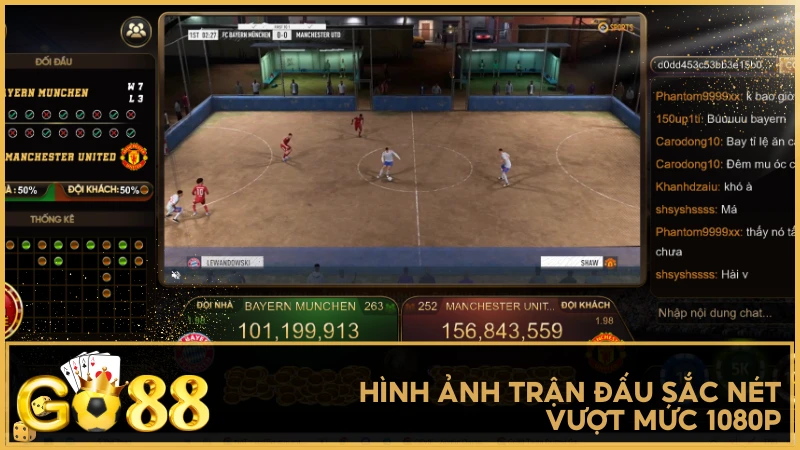 Hình ảnh trận đấu sắc nét vượt mức 1080P