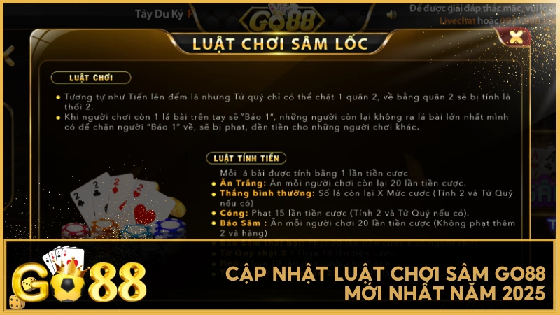 Cập nhật luật chơi Sâm Go88 mới nhất năm 2025
