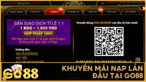 Khuyến mãi nạp lần đầu tại GO88