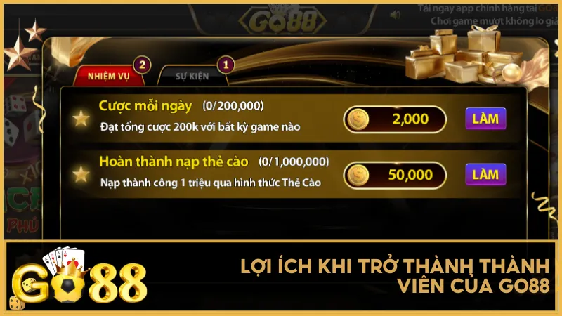 Lợi ích khi trở thành thành viên của Go88