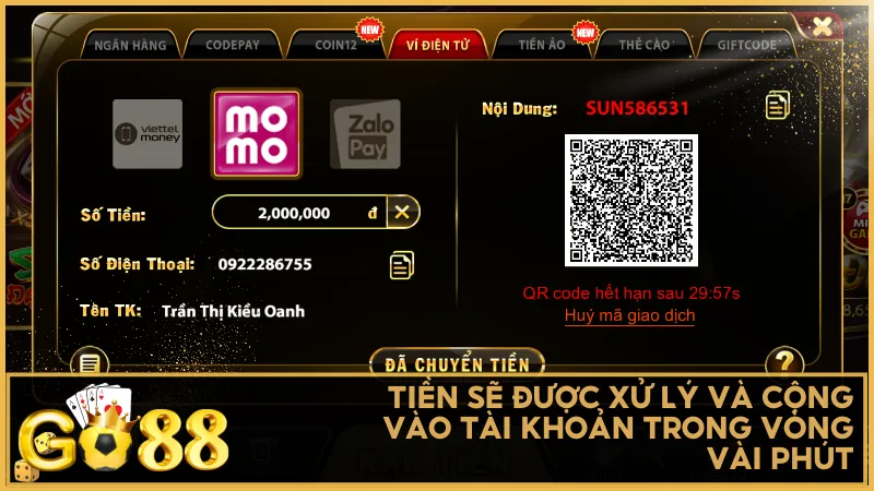 Hoàn tất giao dịch và theo dõi lịch sử để đảm bảo tiền đã được cộng vào tài khoản