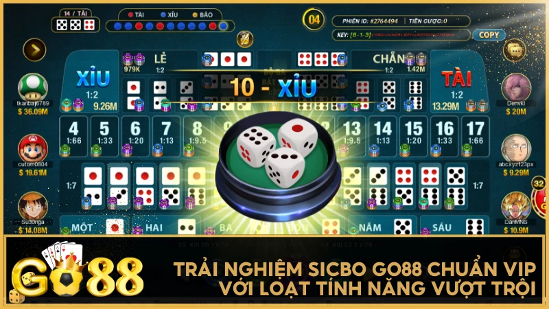 Trải nghiệm Sicbo GO88 chuẩn VIP với loạt tính năng vượt trội